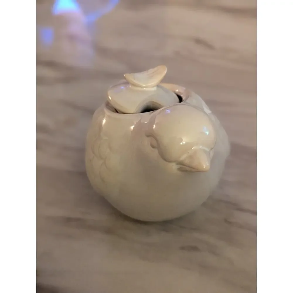 Cottagecore, Grandmacore Bird -Sugar Bowl Creamer.
